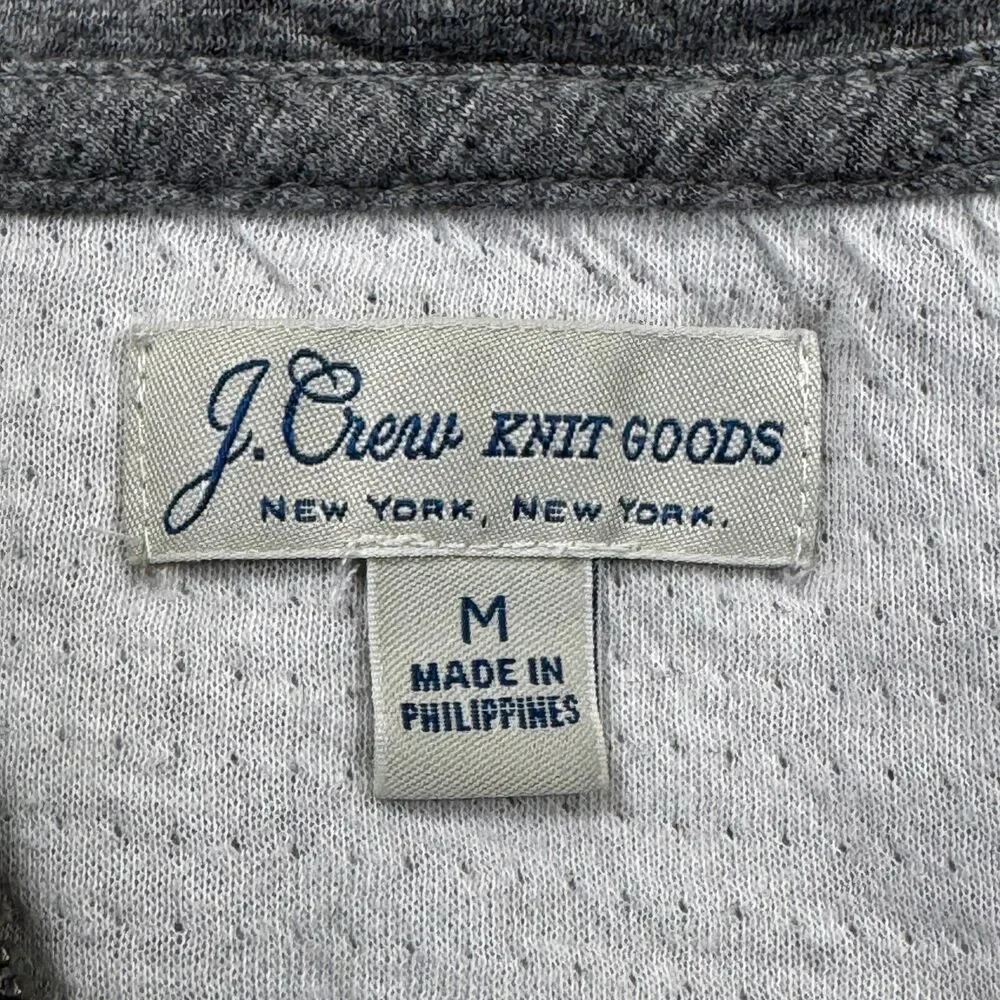 J.Crew‎ Knit Goods Quarter Zip Sweatshirt Mens Medium Heathered Gray Pullover